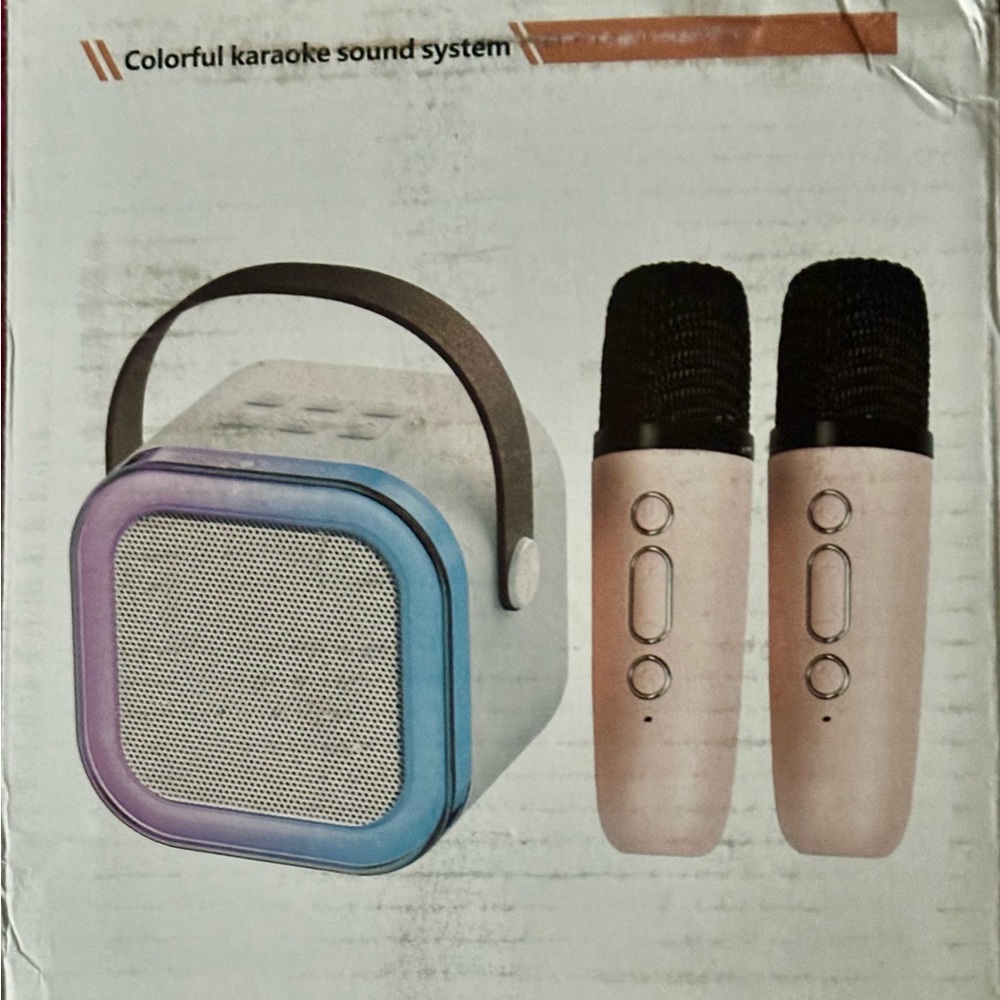 Portable Karaoke Sound System with Speaker and 2 Microphones